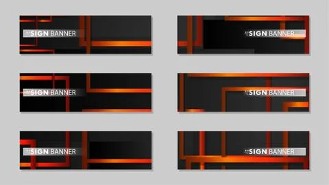Square vector banner with a rectangular black orange gradient background Stockillustratie