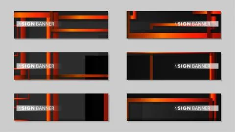 Square vector banner with a rectangular black orange gradient background イラスト素材