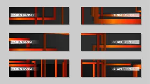 Square vector banner with a rectangular black orange gradient background Illustrazione stock