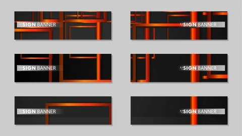 Square vector banner with a rectangular black orange gradient background Ilustración de archivo