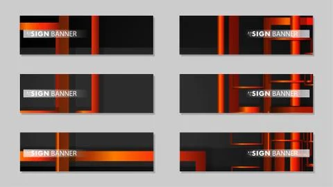 Square vector banner with a rectangular black orange gradient background 库存插图