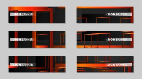 Square vector banner with a rectangular black orange gradient background イラスト素材