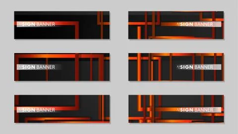 Square vector banner with a rectangular black orange gradient background 库存插图