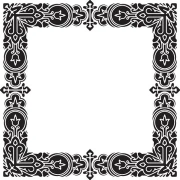 Square vector black thick frame for your design. Ilustración de archivo