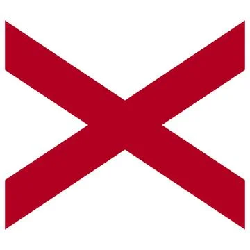 Square Vector Flag of Alabama, USA, Isolated on White Background Stock Illustration