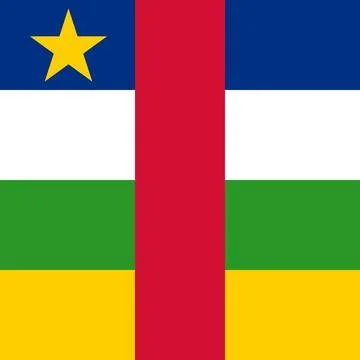 Square vector flag of Central African Republic Stock Illustration