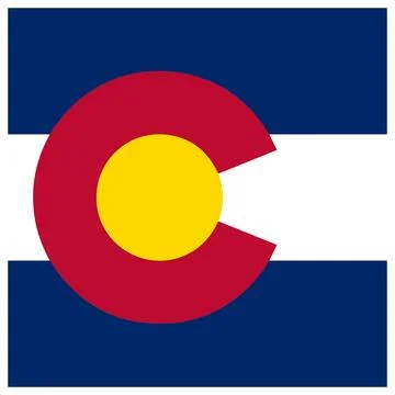 Square Vector Flag of Colorado, USA, Isolated on White Background Stock Illustration