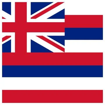 Square Vector Flag of Hawaii, USA, Isolated on Transparent Background Stock-Illustration