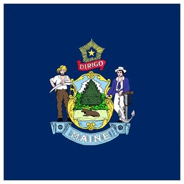 Square Vector Flag of Maine, USA, Isolated on Transparent Background Stock Illustration