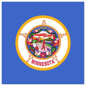Square Vector Flag of Minnesota, USA, Isolated on Transparent Background Stock-Illustration