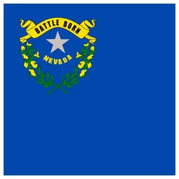 Square Vector Flag of Nevada, USA, Isolated on White Background Stock Illustration