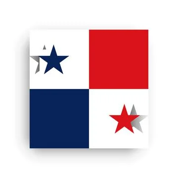 Square vector flag of Panama Illustrazione stock