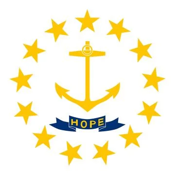 Square Vector Flag of Rhode Island, USA, Isolated on White Background Stock Illustration