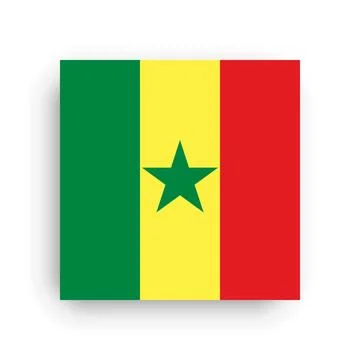 Square vector flag of Senegal Stock Illustration