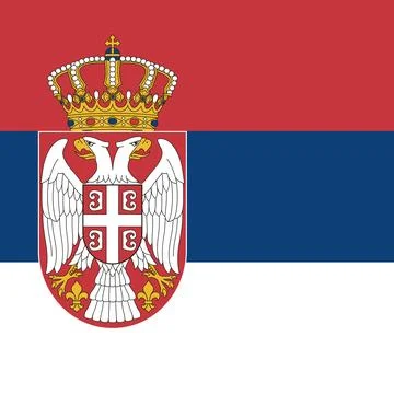 Square vector flag of Serbia Stock Illustration
