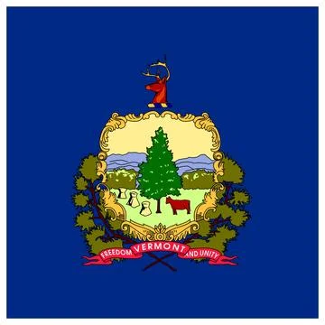 Square Vector Flag of Vermont, USA, Isolated on White Background Illustrazione stock