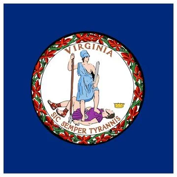 Square Vector Flag of Virginia, USA, Isolated on White Background Stock-Illustration