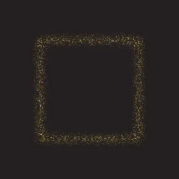 Square vector frame with golden glitter particles Stock Illustration