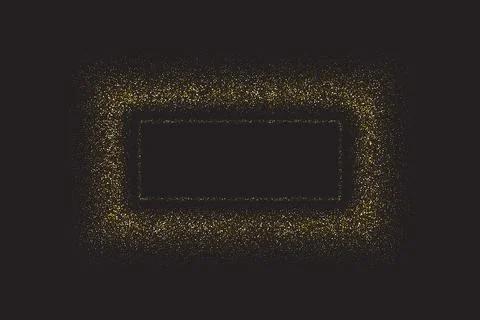 Square vector frame with golden glitter particles Stock Illustration