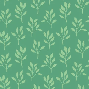 Square vector green plant pattern textured seamless wallpaper background Illustrazione stock