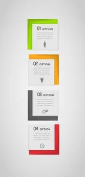 Square vector option bannes with shadows Stock Illustration