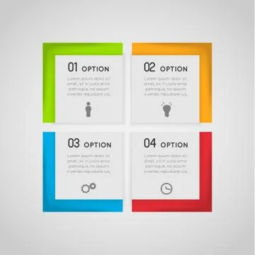 Square vector option bannes with shadows Stock Illustration
