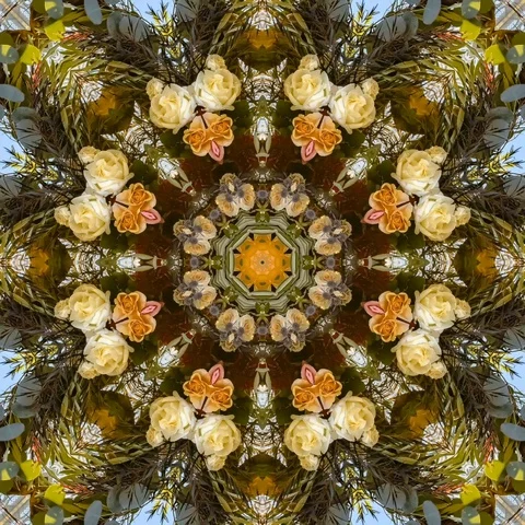 Square video of flowers at wedding during sunet Video stock 104377158