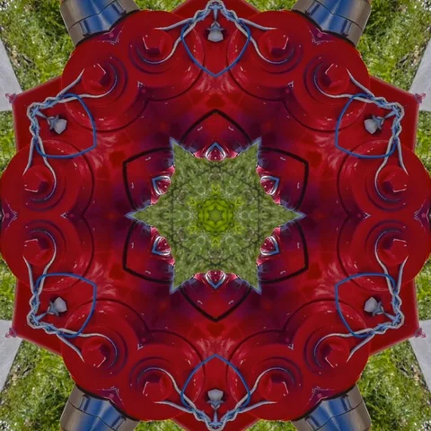 Square video of red fire hydrant made into shapes Stock Footage 104385667