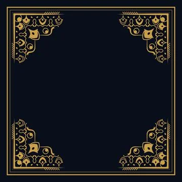 Square vintage pattern border ornament template Illustrazione stock