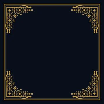 Square vintage pattern border ornament design 스톡 일러스트