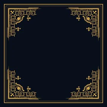 Square vintage pattern border ornament concept Stock Illustration