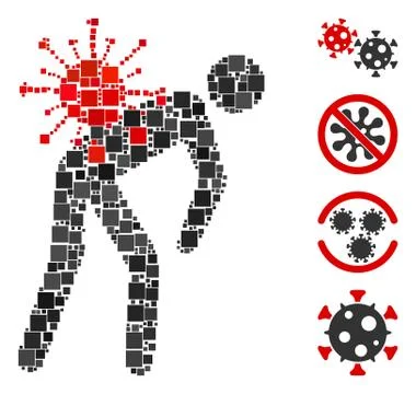 Square Virus Carrier Icon Vector Mosaic Illustrazione stock