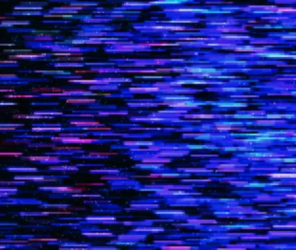 Square vivid 8-bit pixel dot interlaced space stars blast telepo Stock Illustration