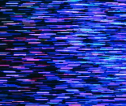 Square vivid 8-bit pixel dot interlaced space stars blast telepo Stock Illustration