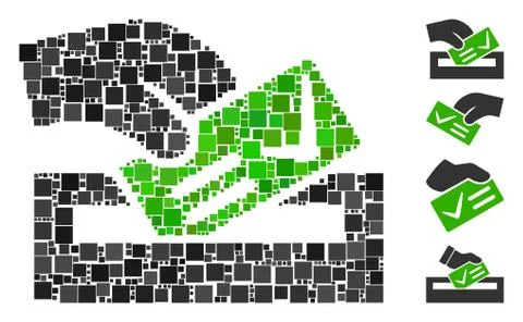 Square Vote Here Icon Vector Collage Illustrazione stock