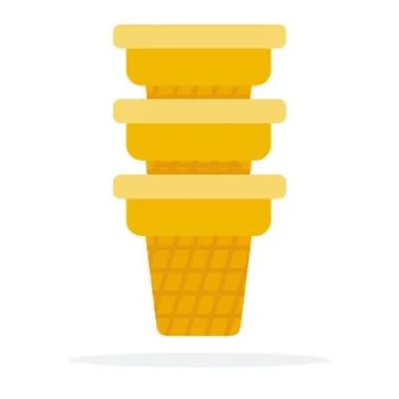 Square wafer cups vector flat isolated Stock Illustration