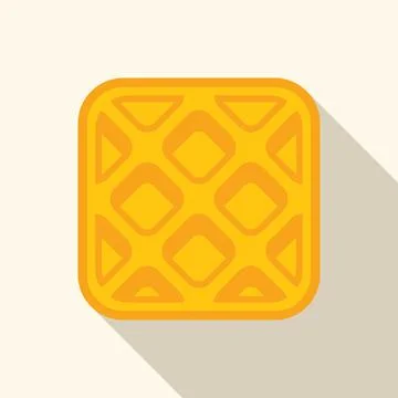 Square waffle icon showing grid pattern for breakfast Stock Illustration