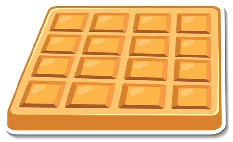 Square waffle sticker on white background Stock Illustration