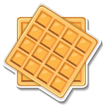 Square waffle sticker on white background Stock Illustration