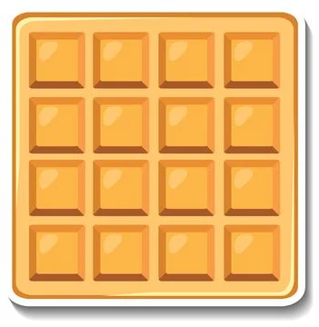 Square waffle sticker on white background Stock Illustration