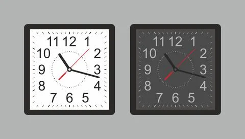 Square wall clock 스톡 일러스트