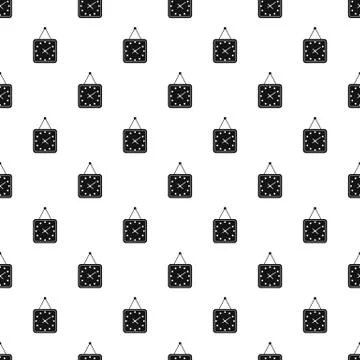 Square wall clock pattern, simple style Stock Illustration
