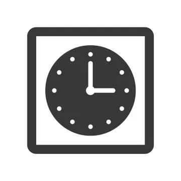 Square Wall clock vector icon, pixel perfect Stock Illustration