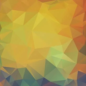 Square warm sand, green background of abstract triangles Stock Illustration