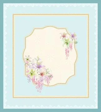 Square watercolor pattern for textile, ceramic tiles and design. Stock Illustration