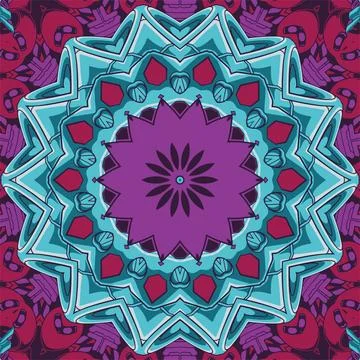 Square watercolor pattern for textile ceramic tiles and design Oriental vin.. 스톡 일러스트