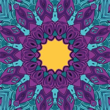 Square watercolor pattern for textile ceramic tiles and design Oriental vin.. Stock Illustration