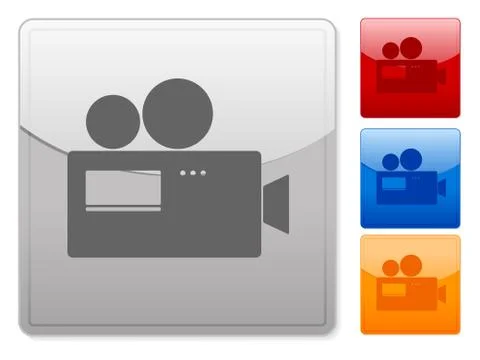 Square web buttons camera 스톡 일러스트