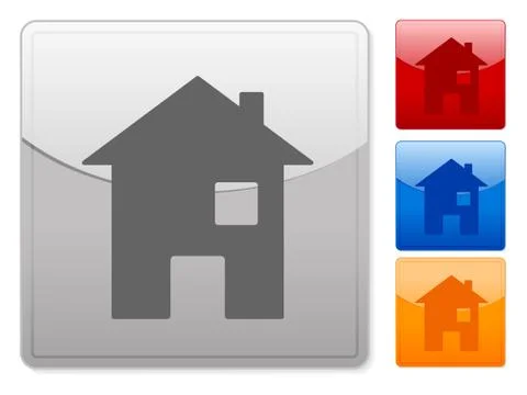 Square web buttons house Stock Illustration