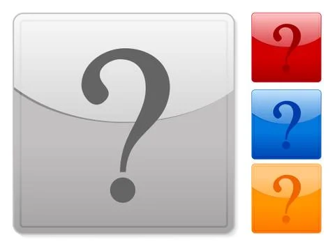 Square web buttons interrogative mark Stock Illustration